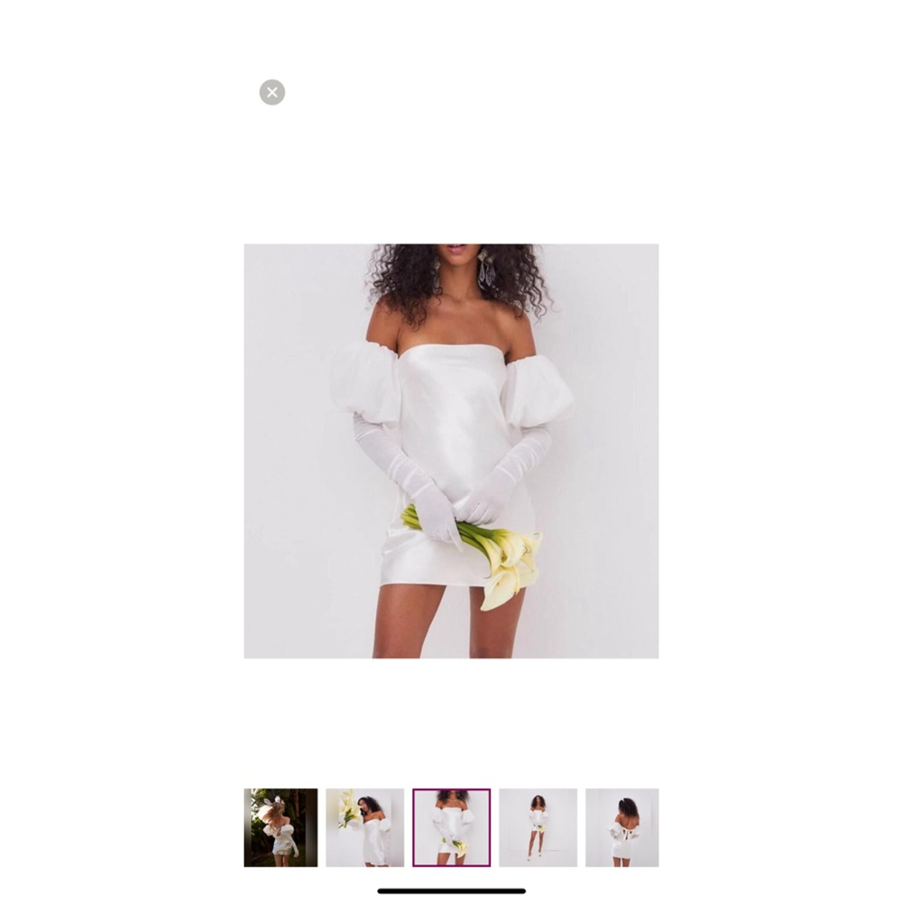 Women's For Love & Lemons Hazel White Off-Shoulder Mini Dress S